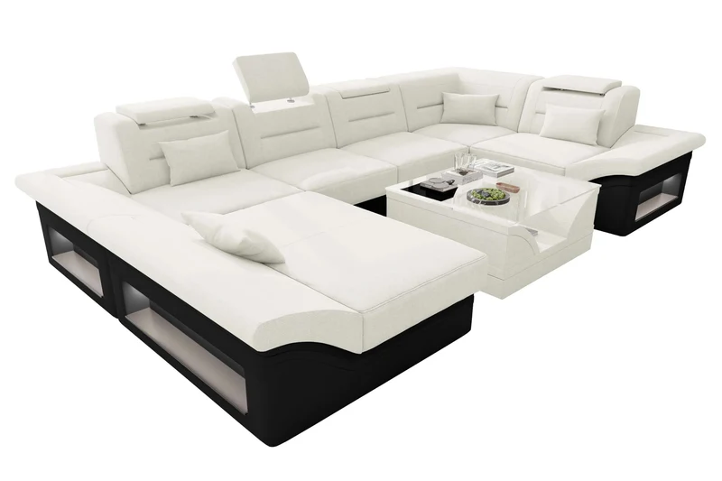 Wohnlandschaft Enzo U Form Stoffsofa