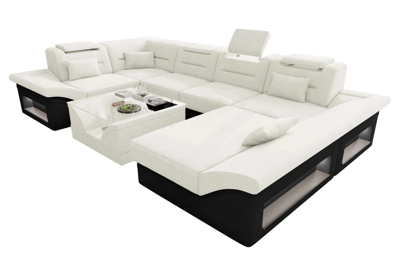 Wohnlandschaft Enzo U Form Stoffsofa