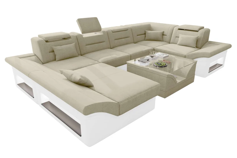 Wohnlandschaft Enzo U Form Stoffsofa