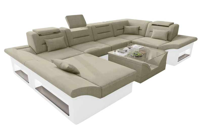 Wohnlandschaft Enzo U Form Stoffsofa