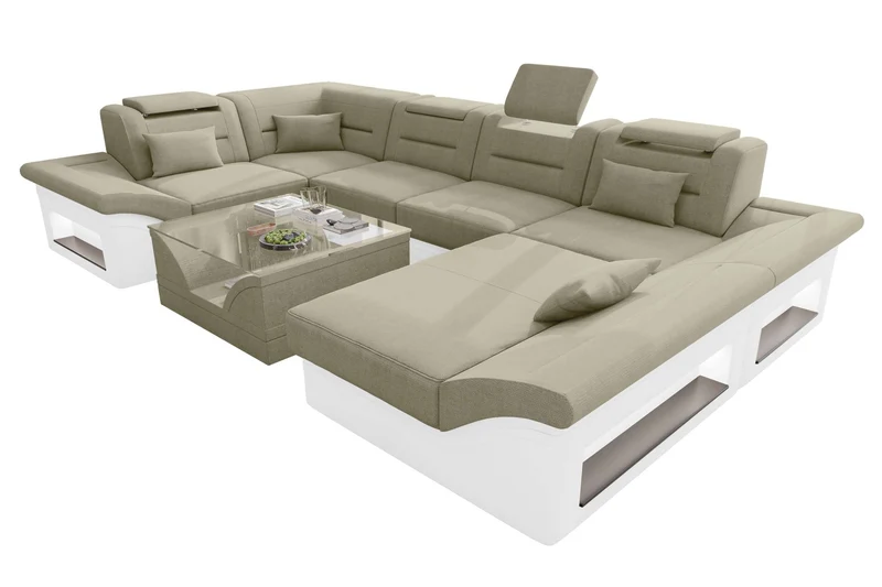 Wohnlandschaft Enzo U Form Stoffsofa