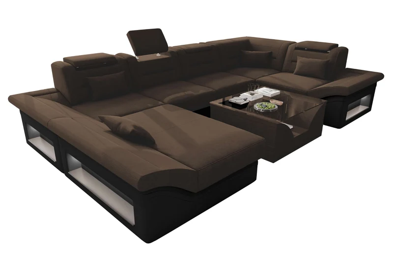 Wohnlandschaft Enzo U Form Stoffsofa