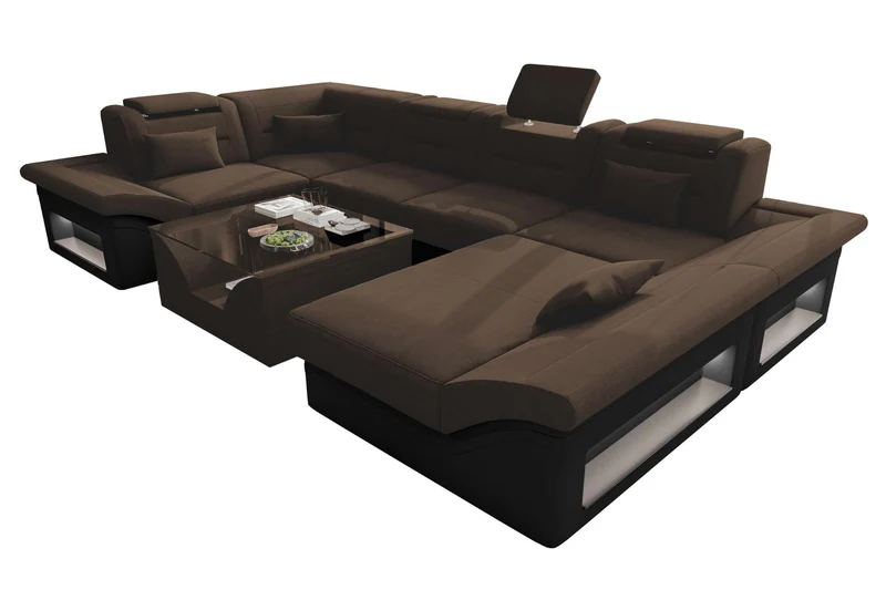 Wohnlandschaft Enzo U Form Stoffsofa