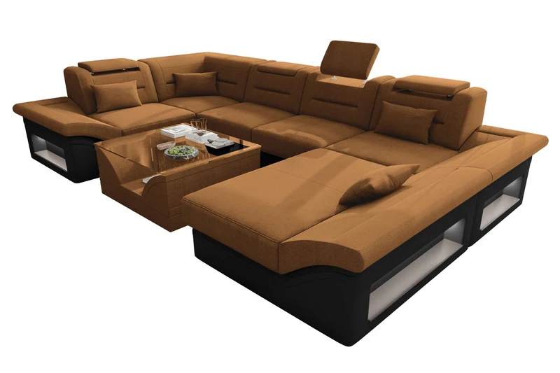 Wohnlandschaft Enzo U Form Stoffsofa