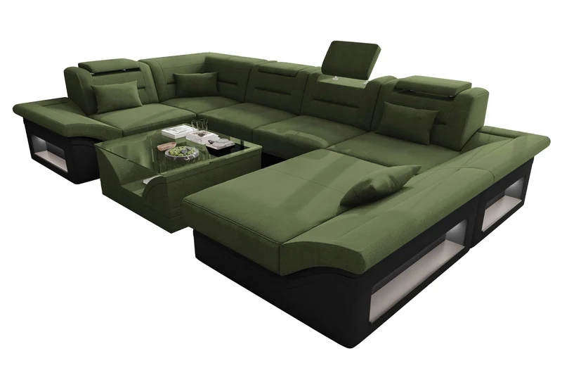 Wohnlandschaft Enzo U Form Stoffsofa