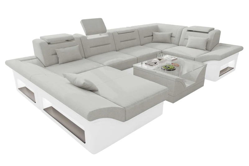Wohnlandschaft Enzo U Form Stoffsofa