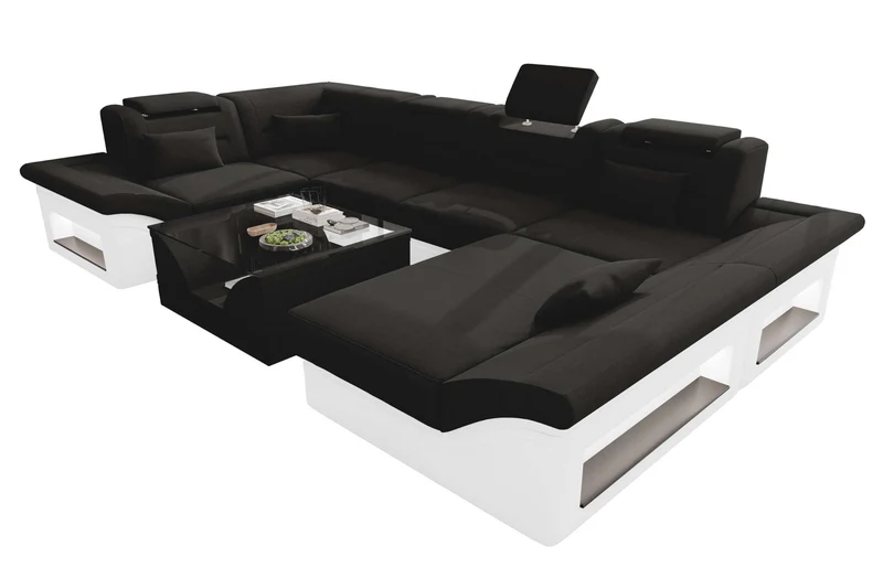 Wohnlandschaft Enzo U Form Stoffsofa