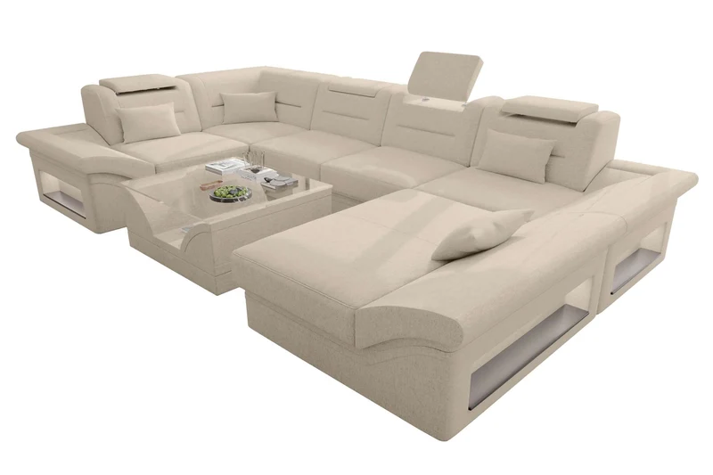 Wohnlandschaft Enzo U Form Stoffsofa
