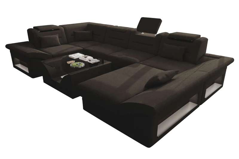 Wohnlandschaft Enzo U Form Stoffsofa