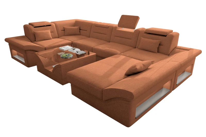 Wohnlandschaft Enzo U Form Stoffsofa