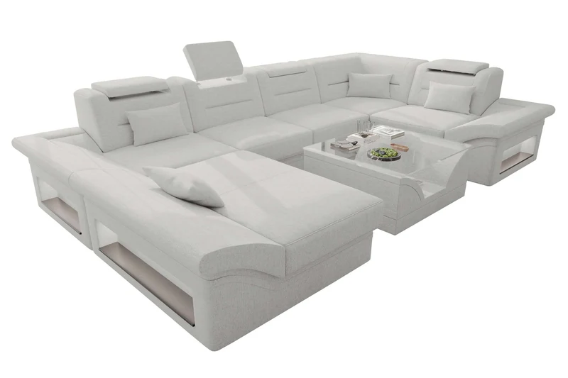 Wohnlandschaft Enzo U Form Stoffsofa