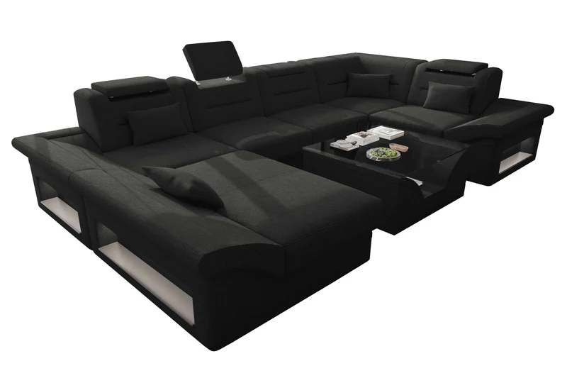 Wohnlandschaft Enzo U Form Stoffsofa