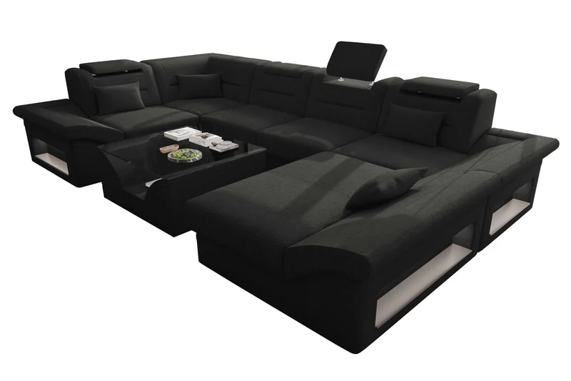 Wohnlandschaft Enzo U Form Stoffsofa