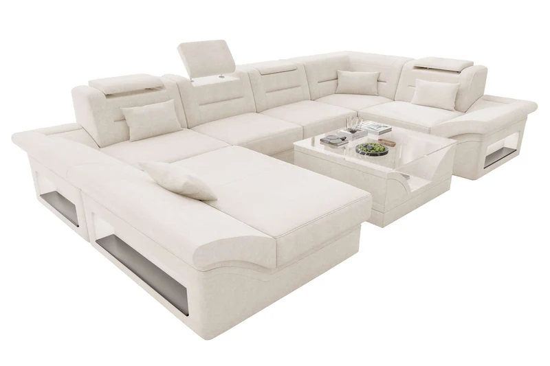 Wohnlandschaft Enzo U Form Stoffsofa