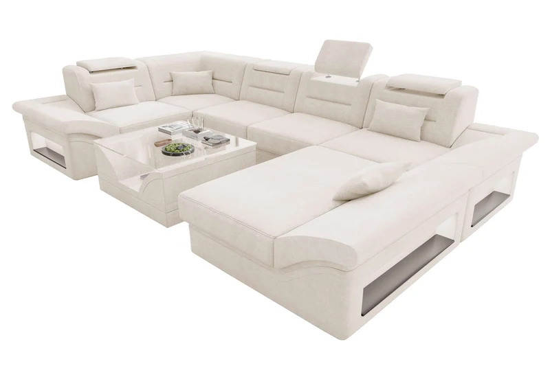 Wohnlandschaft Enzo U Form Stoffsofa