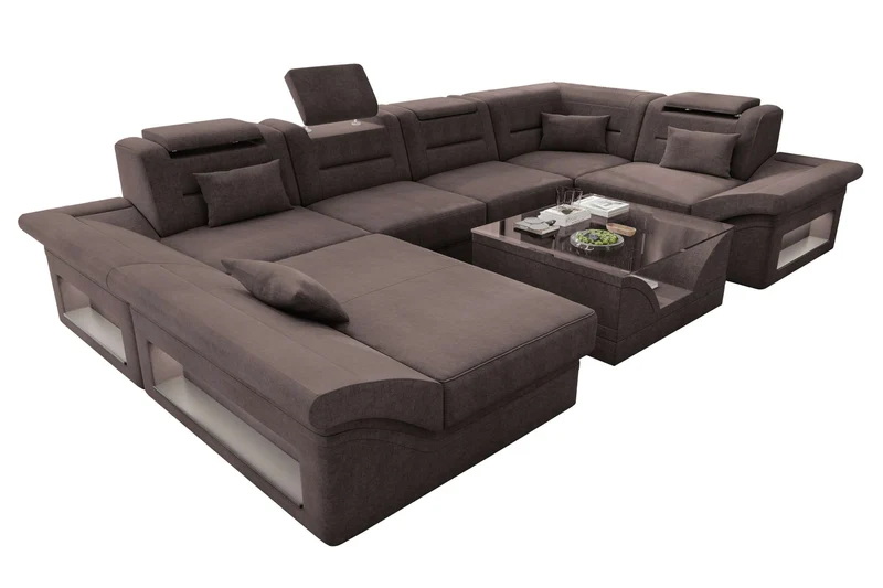 Wohnlandschaft Enzo U Form Stoffsofa