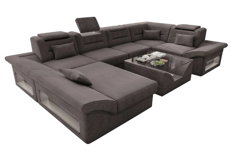 Wohnlandschaft Enzo U Form Stoffsofa