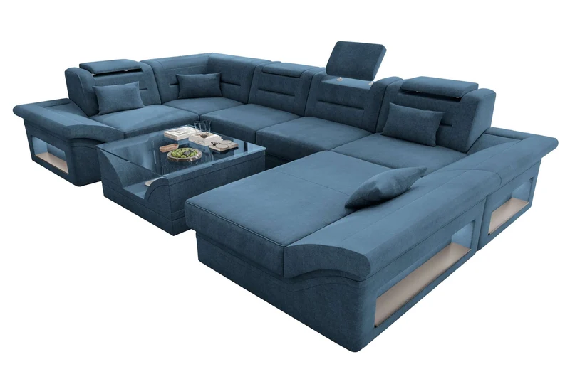 Wohnlandschaft Enzo U Form Stoffsofa