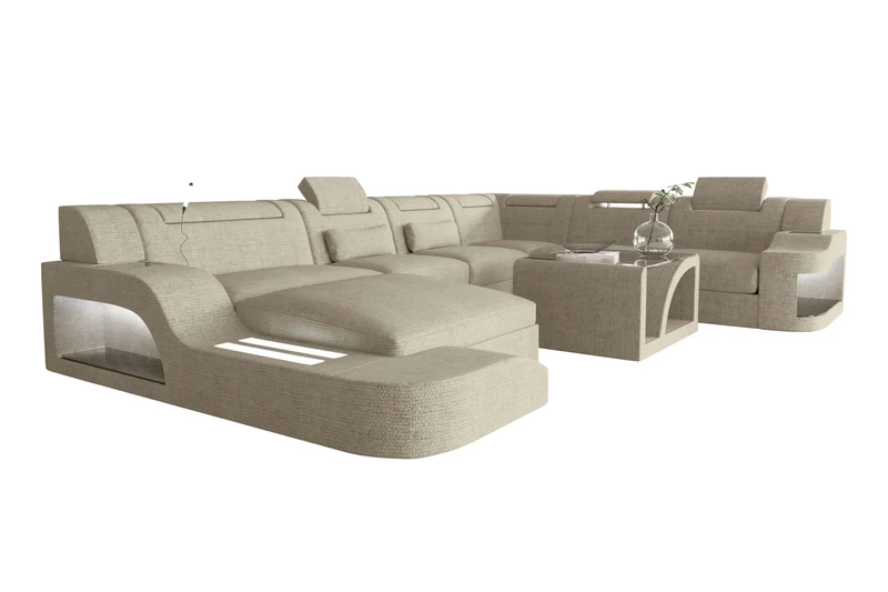 XXL Wohnlandschaft Palermo Stoffsofa