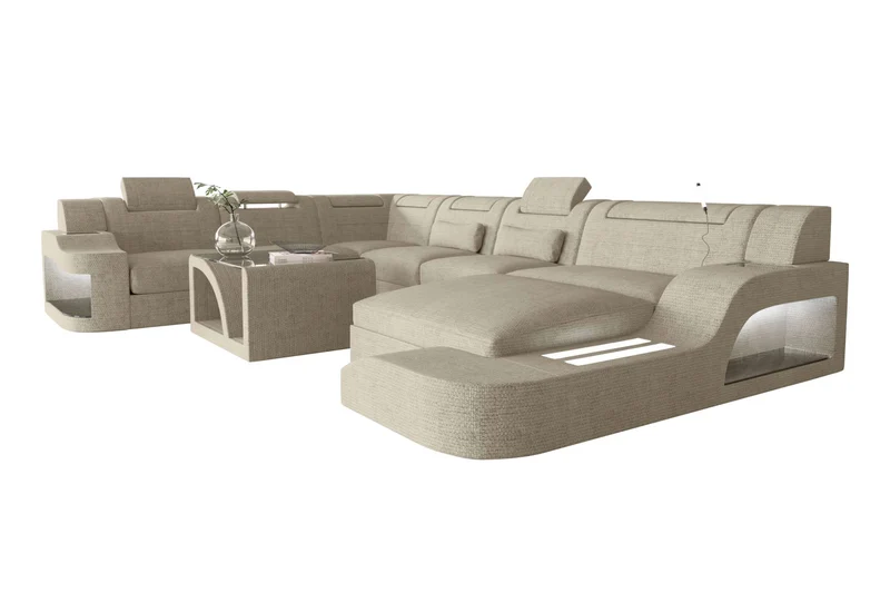 XXL Wohnlandschaft Palermo Stoffsofa