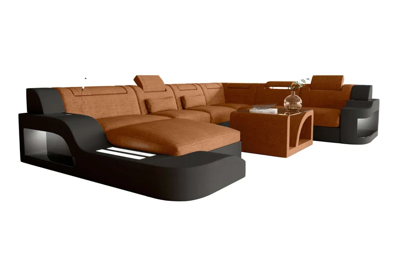 XXL Wohnlandschaft Palermo Stoffsofa