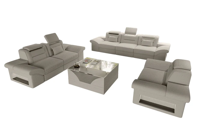 Polster-Sofagarnitur Monza, 3-Sitzer, 2-Sitzer und Sessel