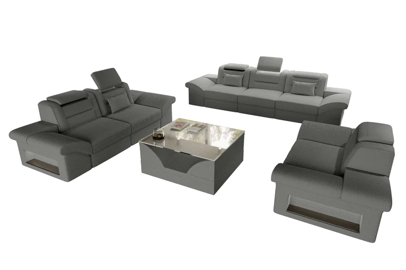 Polster-Sofagarnitur Monza, 3-Sitzer, 2-Sitzer und Sessel