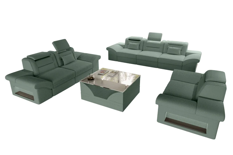 Polster-Sofagarnitur Monza, 3-Sitzer, 2-Sitzer und Sessel