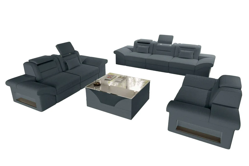 Polster-Sofagarnitur Monza, 3-Sitzer, 2-Sitzer und Sessel