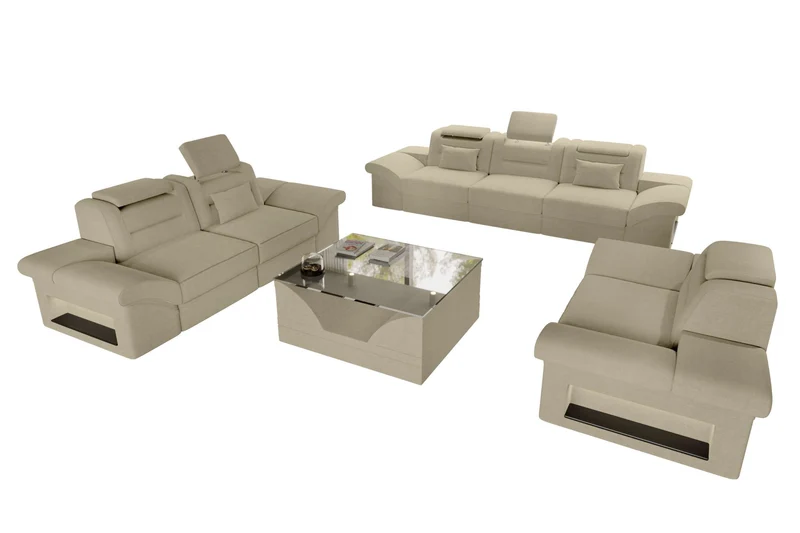 Polster-Sofagarnitur Monza, 3-Sitzer, 2-Sitzer und Sessel