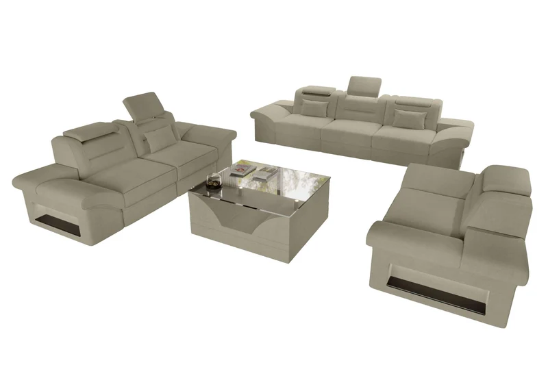 Polster-Sofagarnitur Monza, 3-Sitzer, 2-Sitzer und Sessel