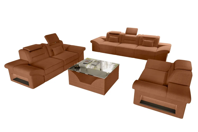 Polster-Sofagarnitur Monza, 3-Sitzer, 2-Sitzer und Sessel
