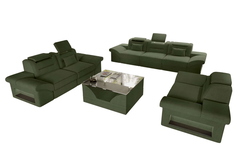 Polster-Sofagarnitur Monza, 3-Sitzer, 2-Sitzer und Sessel