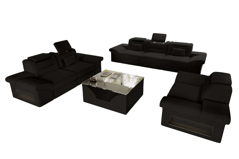 Polster-Sofagarnitur Monza, 3-Sitzer, 2-Sitzer und Sessel