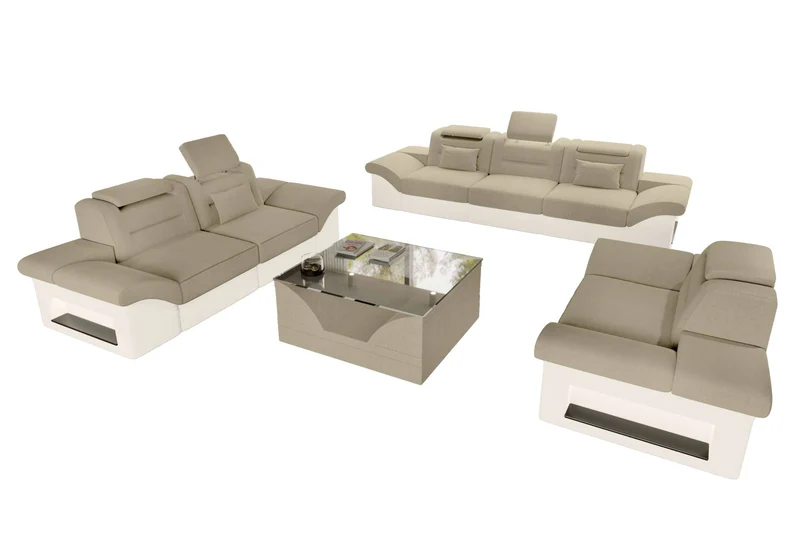 Polster-Sofagarnitur Monza, 3-Sitzer, 2-Sitzer und Sessel