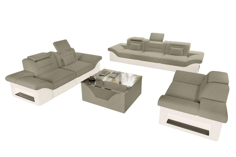 Polster-Sofagarnitur Monza, 3-Sitzer, 2-Sitzer und Sessel