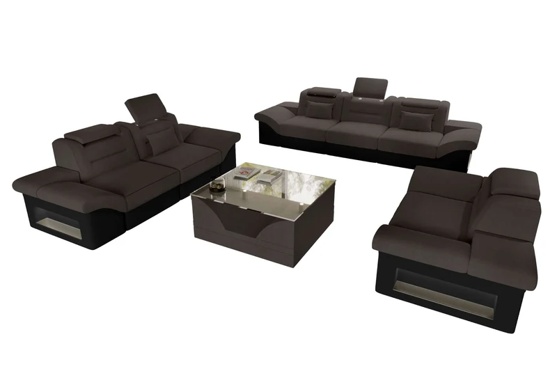 Polster-Sofagarnitur Monza, 3-Sitzer, 2-Sitzer und Sessel