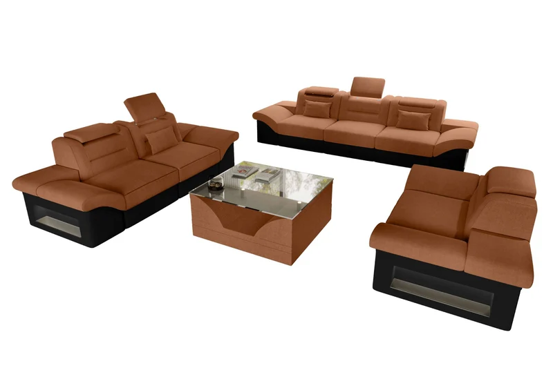 Polster-Sofagarnitur Monza, 3-Sitzer, 2-Sitzer und Sessel