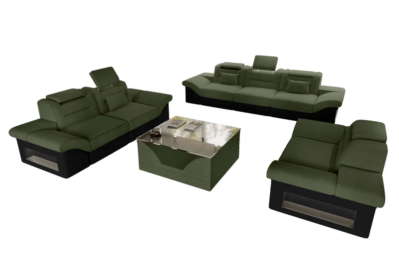 Polster-Sofagarnitur Monza, 3-Sitzer, 2-Sitzer und Sessel