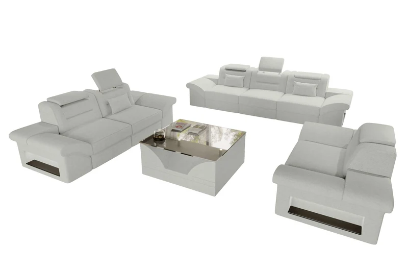 Polster-Sofagarnitur Monza, 3-Sitzer, 2-Sitzer und Sessel