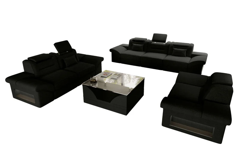 Polster-Sofagarnitur Monza, 3-Sitzer, 2-Sitzer und Sessel