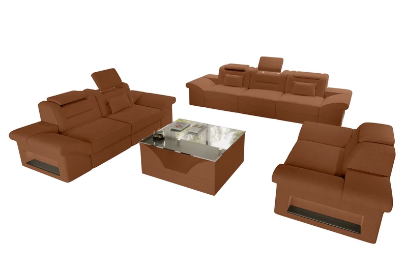 Polster-Sofagarnitur Monza, 3-Sitzer, 2-Sitzer und Sessel