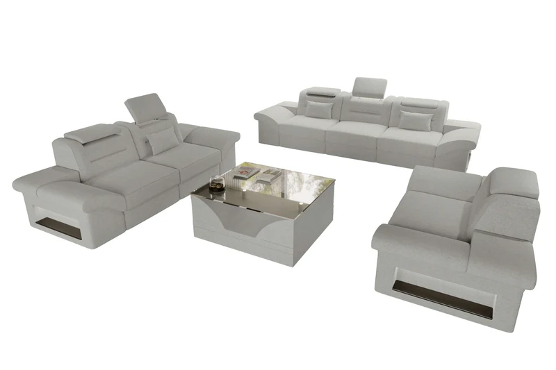 Polster-Sofagarnitur Monza, 3-Sitzer, 2-Sitzer und Sessel