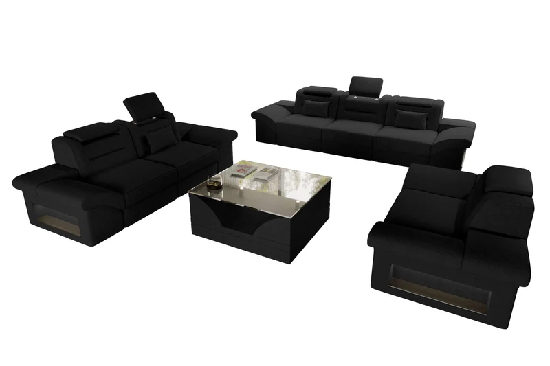Polster-Sofagarnitur Monza, 3-Sitzer, 2-Sitzer und Sessel