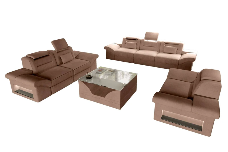 Polster-Sofagarnitur Monza, 3-Sitzer, 2-Sitzer und Sessel