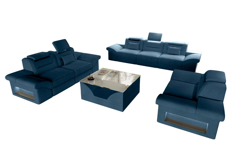 Polster-Sofagarnitur Monza, 3-Sitzer, 2-Sitzer und Sessel