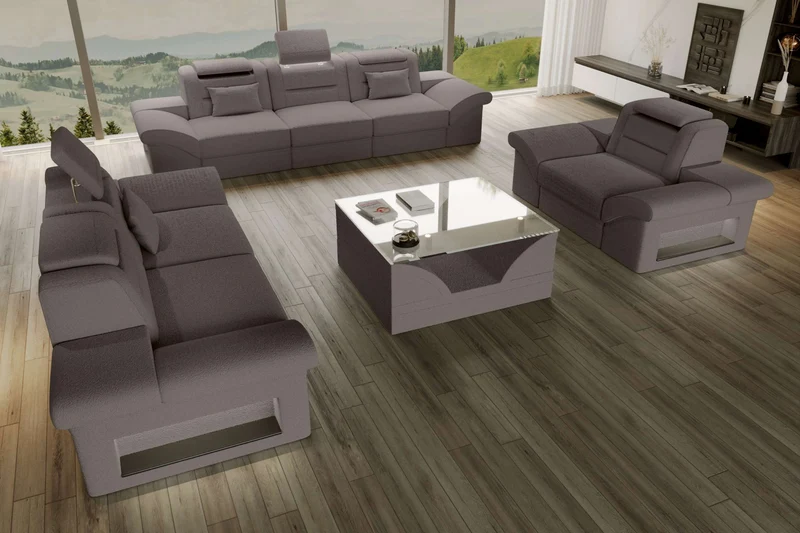 Polster-Sofagarnitur Monza, 3-Sitzer, 2-Sitzer und Sessel