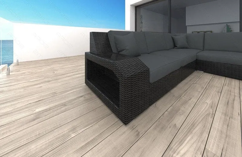 XXL Wohnlandschaft Rattan Matera U-Form aus Stoff