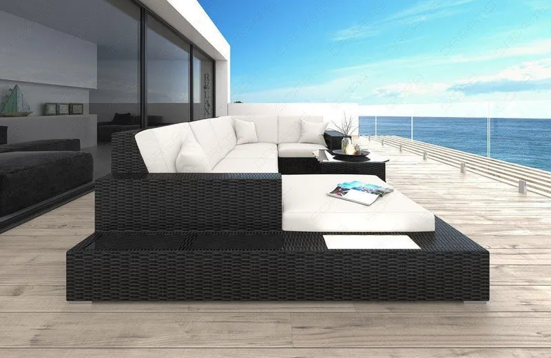 Rattan Wohnlandschaft Messana U-Form Creme