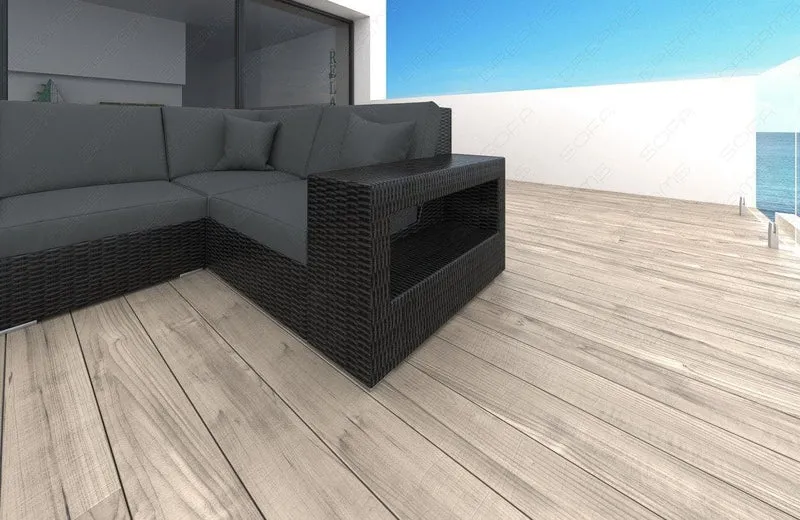 Rattan Wohnlandschaft Messana U-Form Grau